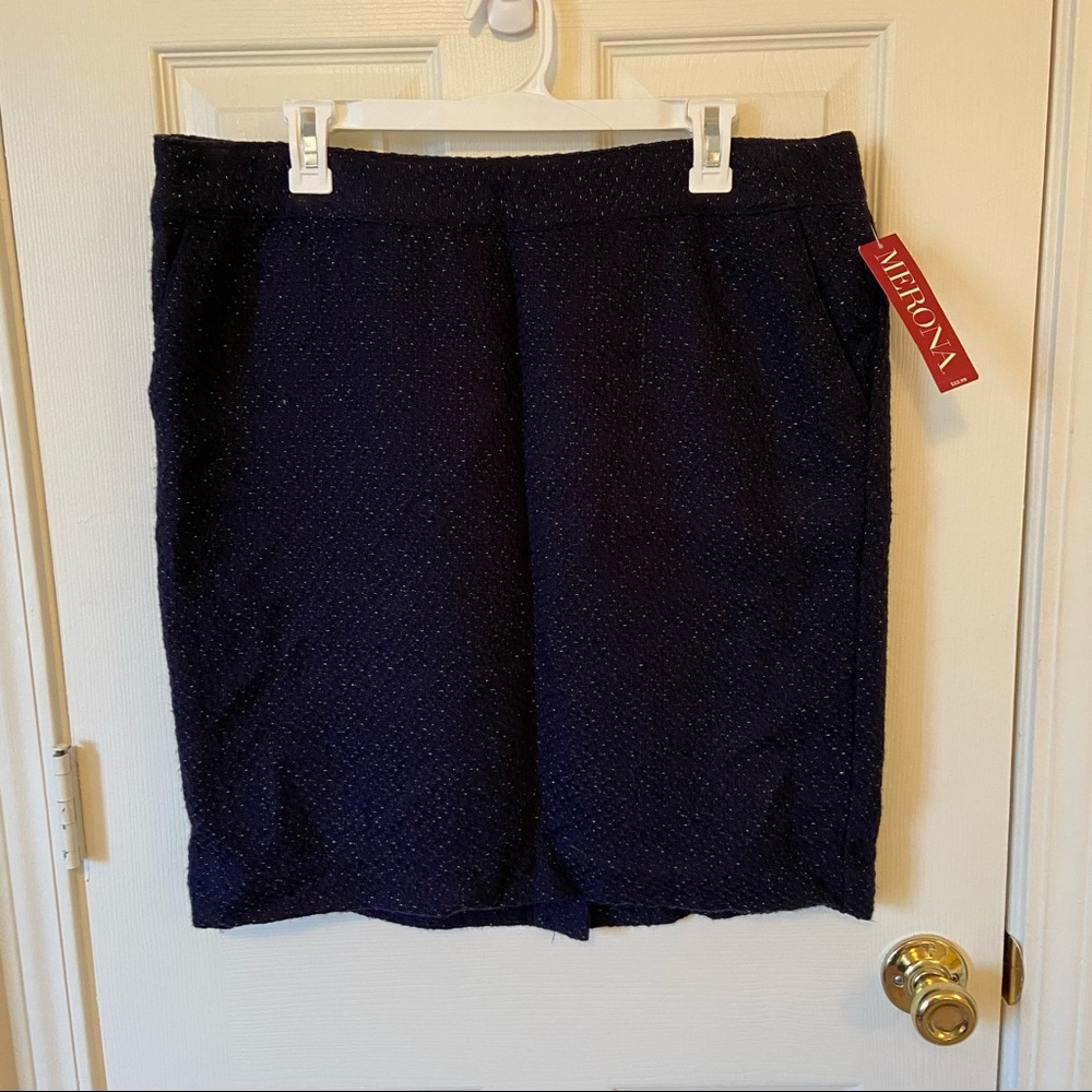 Navy and Gold Pencil Skirt NWT